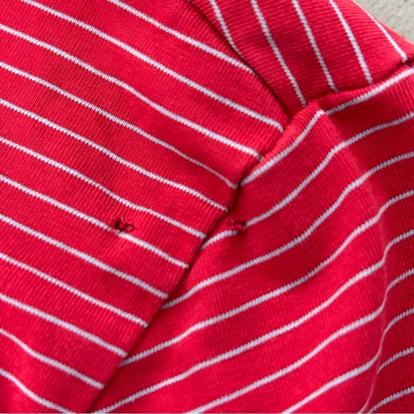 Johnnie-O Hangin' Out Red Striped Polo Short Sleeve Men's Large Shirt HOLE FLAW - Picture 7 of 11